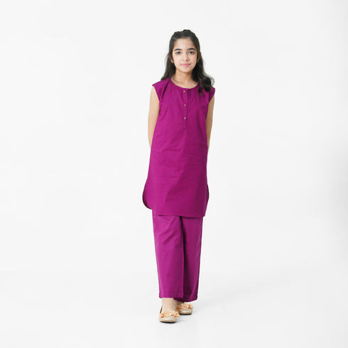 Purple Embroidered 3pc Set